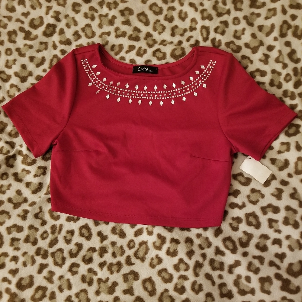 Red crop top